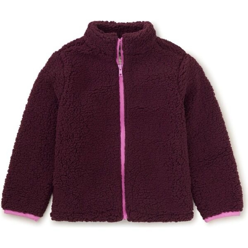 NWOT Tea Collection purple teddy fleece zip coat for kids 6/7